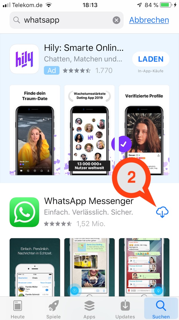 WhatsApp herunterladen auf das Smartphone