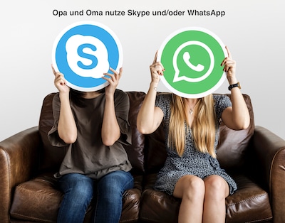 Grosseltern bleiben über WhatsApp oder Skype mit den Enkelkn in Kontakt