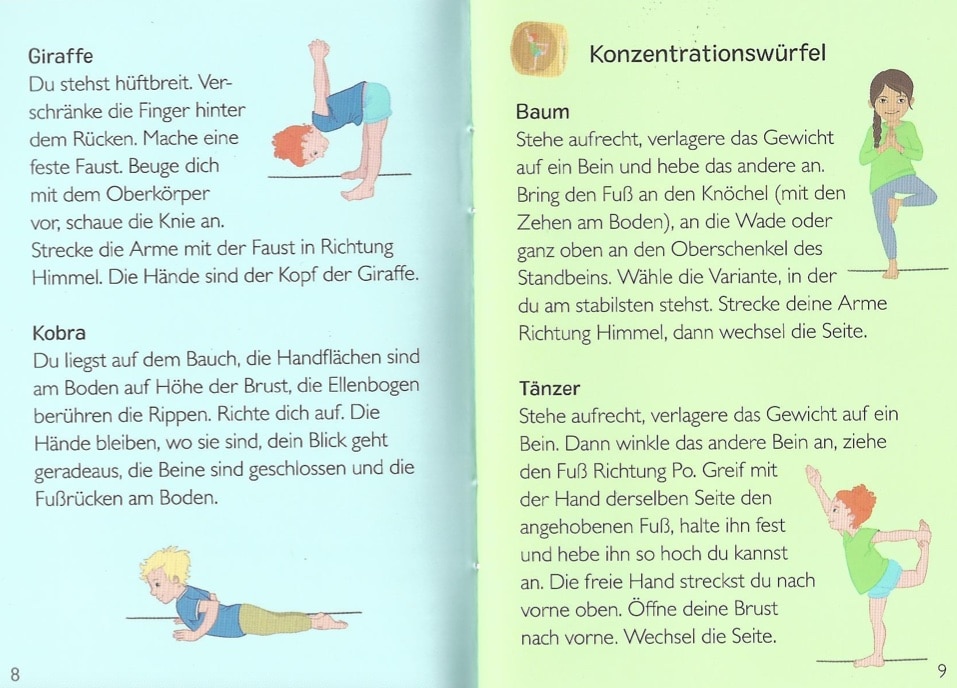 Anleitung zum Kinderyoga-Würfel vom ellermann Verlag