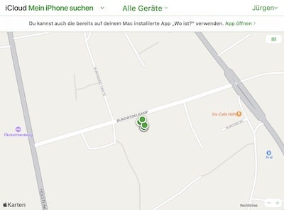 Karte - Mein iPhone suchen