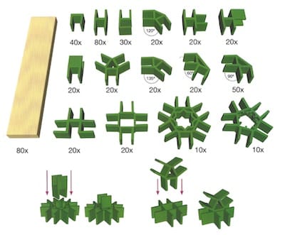 19 unterschiedliche Clips - Kunststoffverbinder