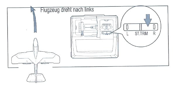 Modellflugzeug-trimmen