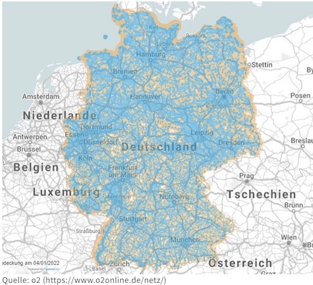 Netzabdeckung O2 in Deutschland