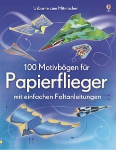 Buch mit 100 Motivbögen für Papierflieger
