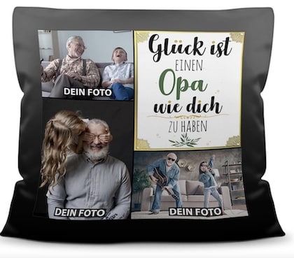 cooles Deko-Kissen für Opa als Weihnachtsgeschenk