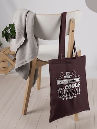 Einkaufstasche aus Baumwolle als Weihnachtsgeschenk für Oma