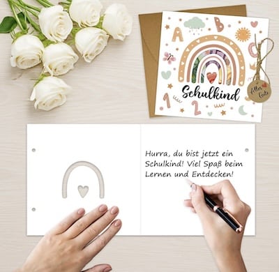 Karte zur Einschulung mit Geldgeschenk