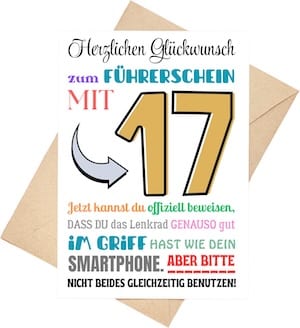 Palanemo Glückwunschkarte „Führerschein mit 17“