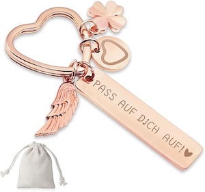 Sugeru Herz Schlüsselanhänger „Pass auf dich auf!