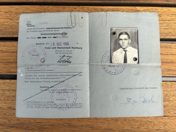 Original-Führerschein von Jürgen Busch aus dem Jahr 1966