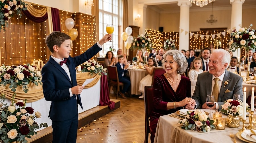 Vortrag zur Goldenen Hochzeit für eine Person: Enkel hält eine humorvolle kleine Rede