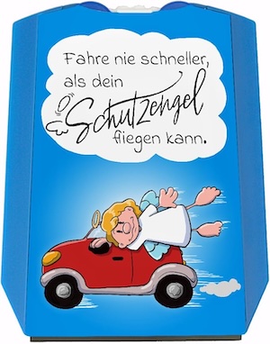 speecheese Parkscheibe „Fahre nie schneller als dein Schutzengel fliegen kann“