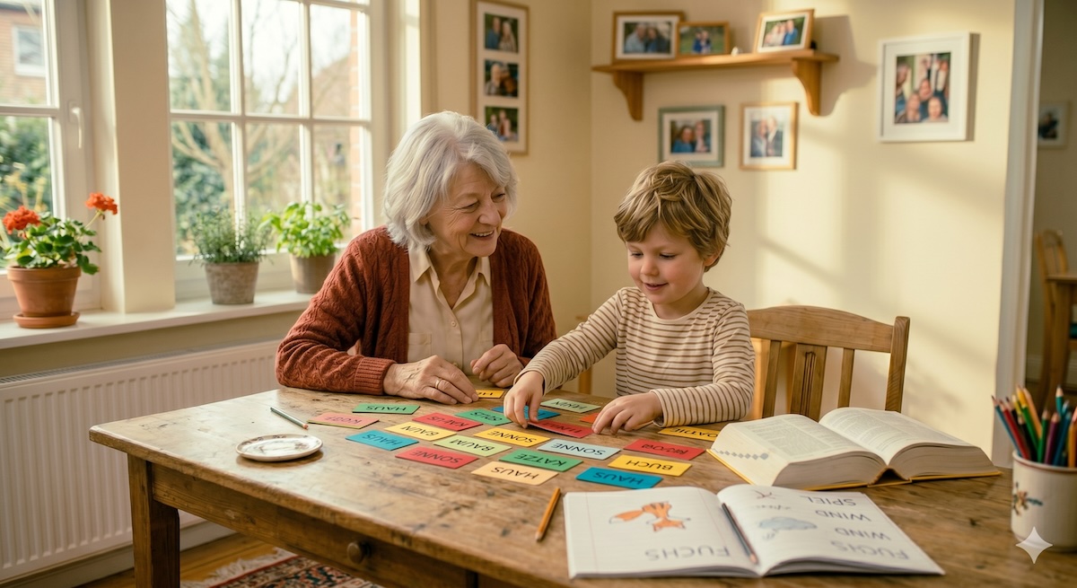 Wortschatz erweitern mit Oma und Enkel
