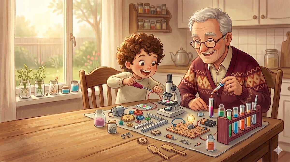Experimentierkasten für Kinder – Sets aus Chemie, Elektronik und Technik mit Reagenzgläsern und Bauteilen