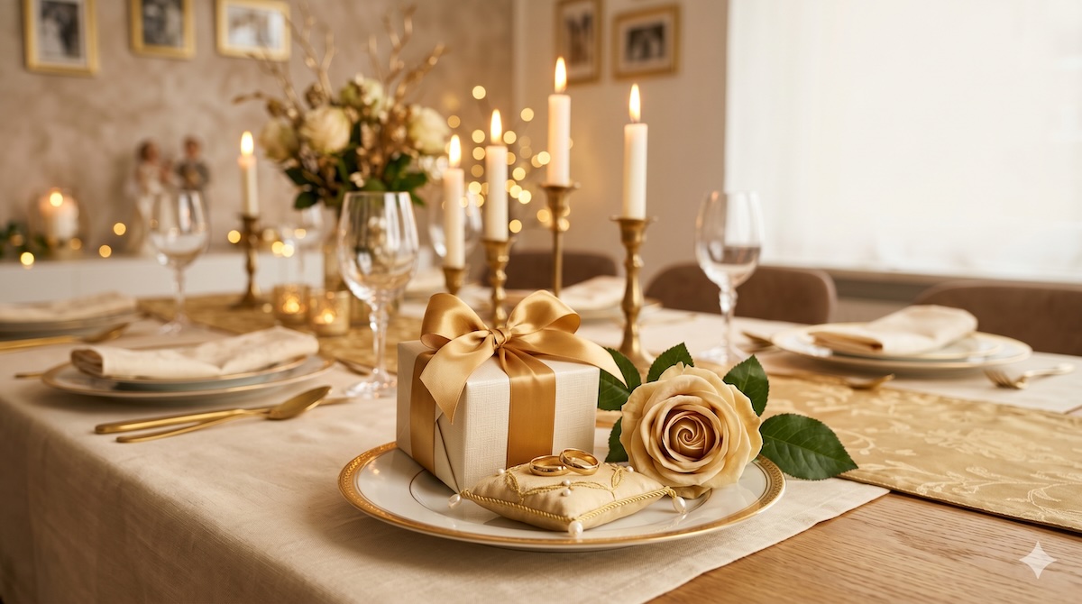 Geschenke zur Goldenen Hochzeit – goldene Deko und persönliche Geschenke zum 50. Hochzeitstag