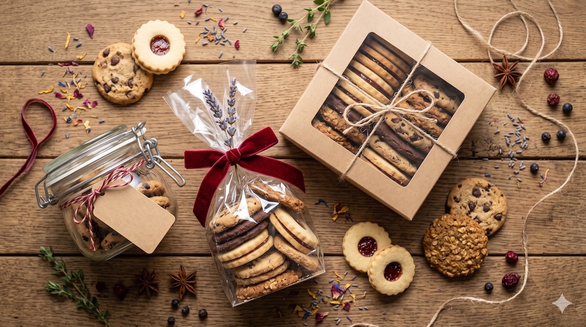Selbstgebackene Kekse schön verpacken als Geschenk