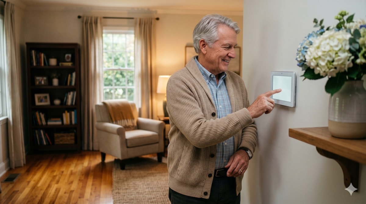 Opa steuert daheim per Tablet die Beleuchtung – Smart Home für Senioren