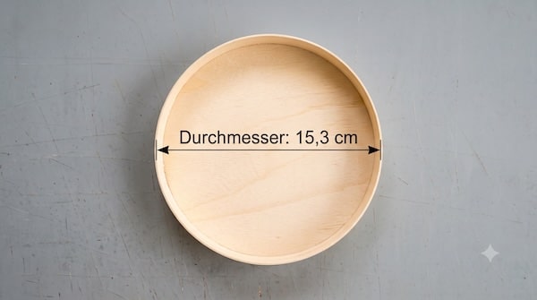 Käseschachtel aus Pappe mit 15,3 cm Durchmesser als Boden der Feuerwehr-Laterne