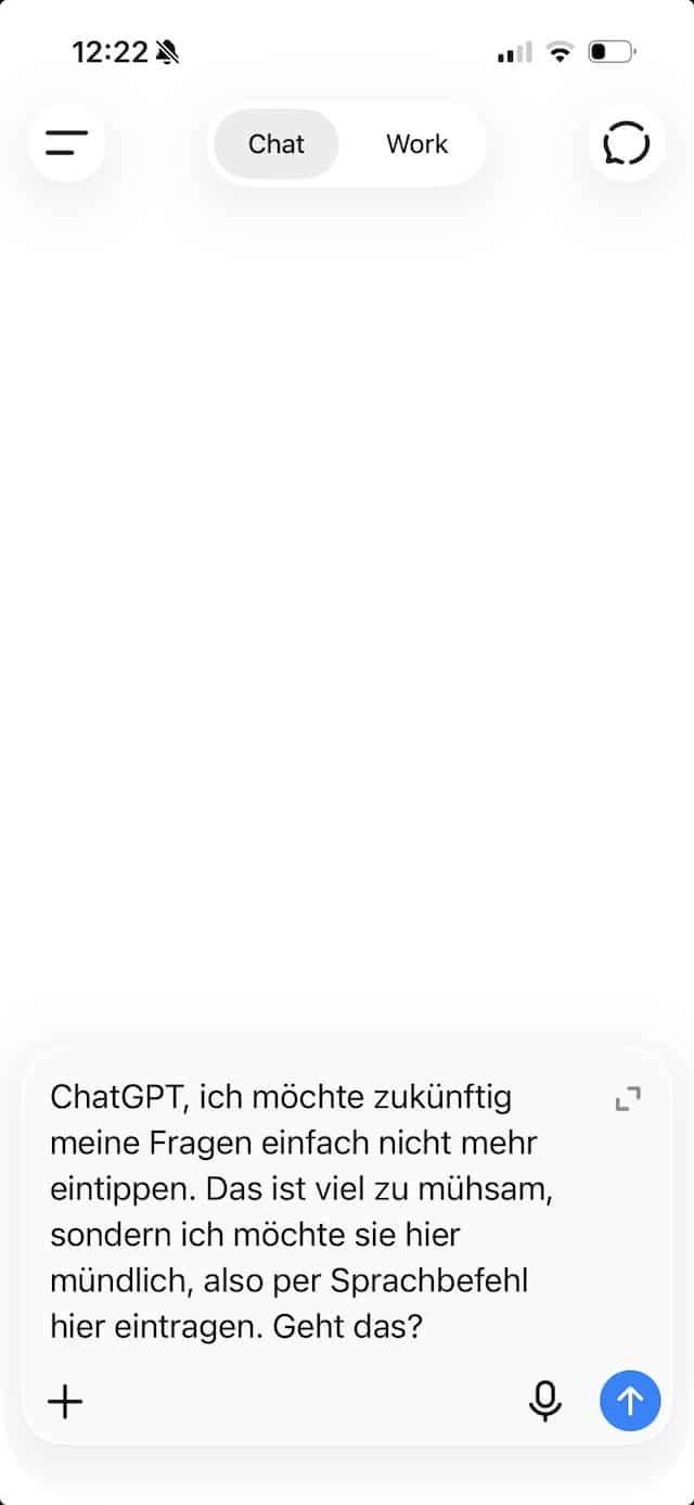 Das Eingabefeld mit dem fertig diktierten Text